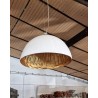 Lampa wisząca biało złota